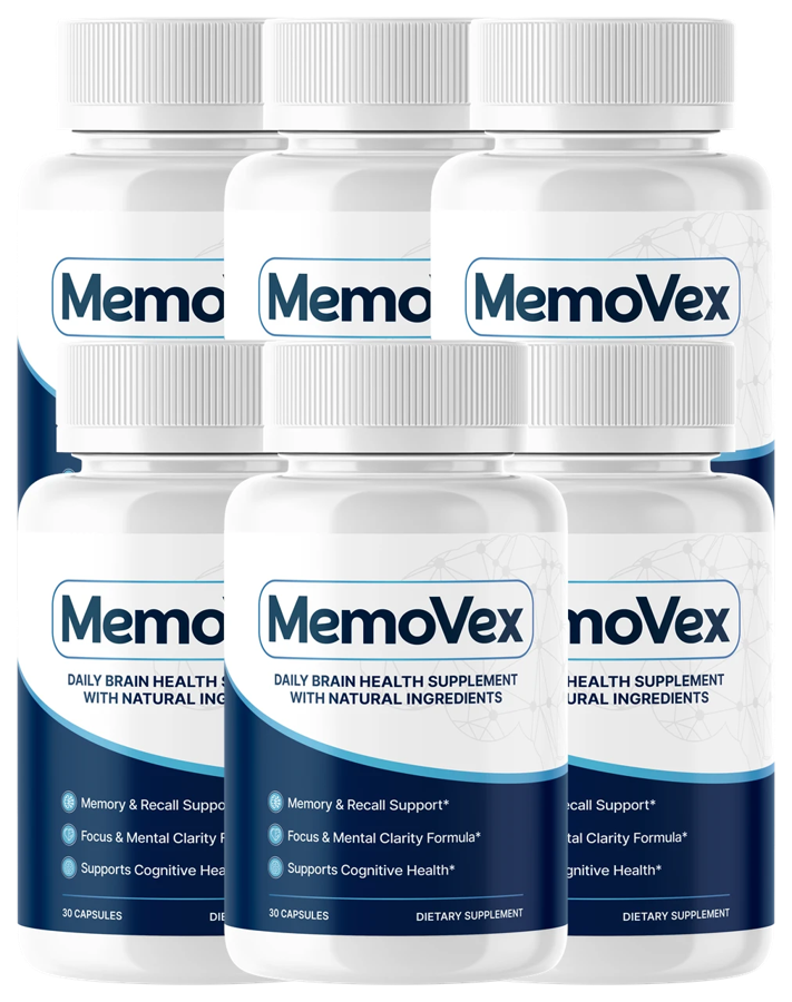 Six bottles of MemoVex, 30 capsules each